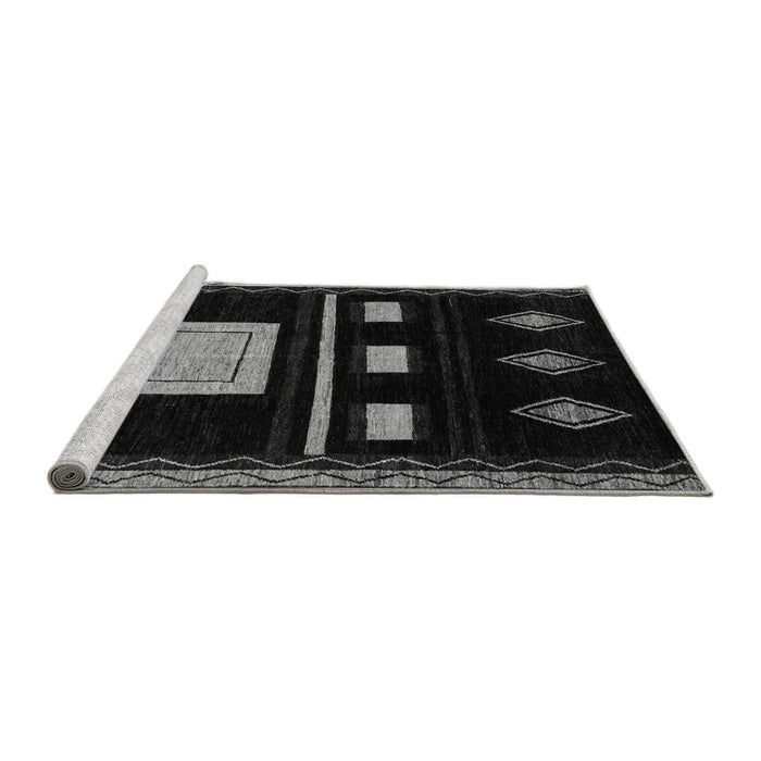 Sideview of Machine Washable Oriental Gray Modern Rug, wshabs1825gry