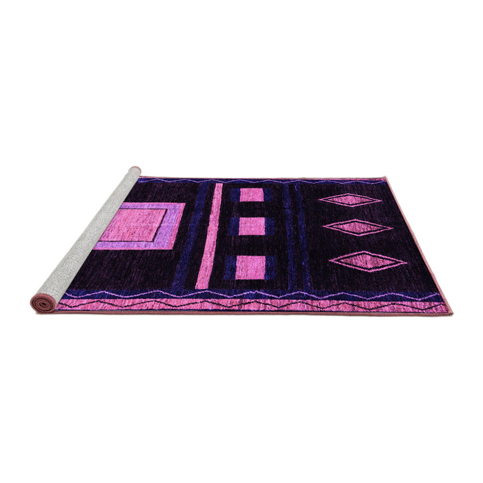 Sideview of Machine Washable Oriental Purple Modern Area Rugs, wshabs1825pur