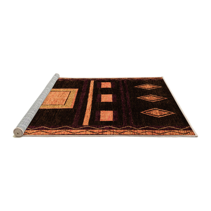 Sideview of Machine Washable Oriental Orange Modern Area Rugs, wshabs1825org