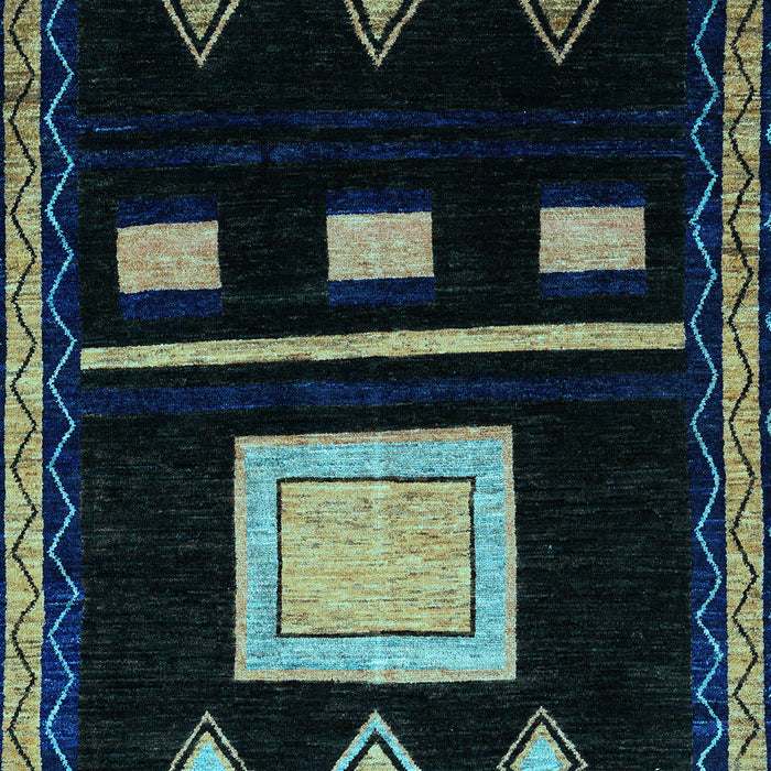 Machine Washable Oriental Light Blue Modern Rug, wshabs1825lblu