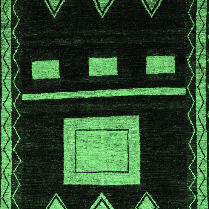 Machine Washable Oriental Emerald Green Modern Area Rugs, wshabs1825emgrn