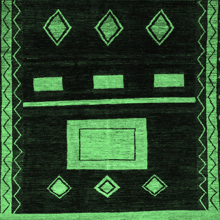 Square Machine Washable Oriental Emerald Green Modern Area Rugs, wshabs1825emgrn