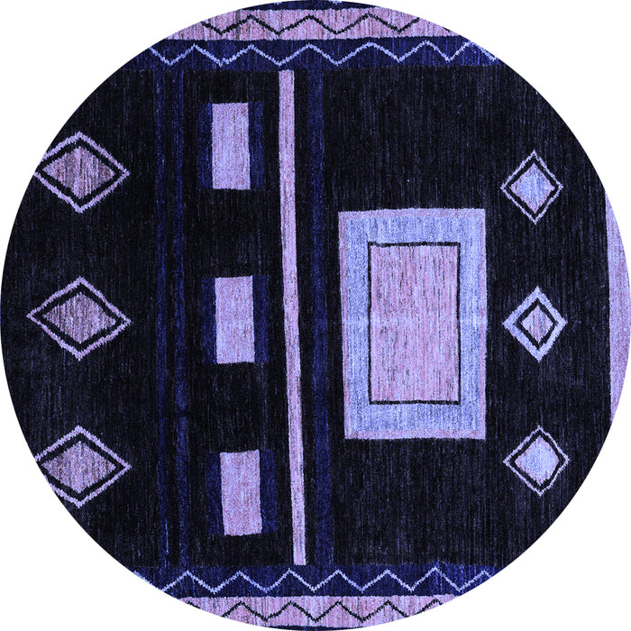 Round Machine Washable Oriental Blue Modern Rug, wshabs1825blu