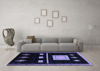 Machine Washable Oriental Blue Modern Rug, wshabs1825blu