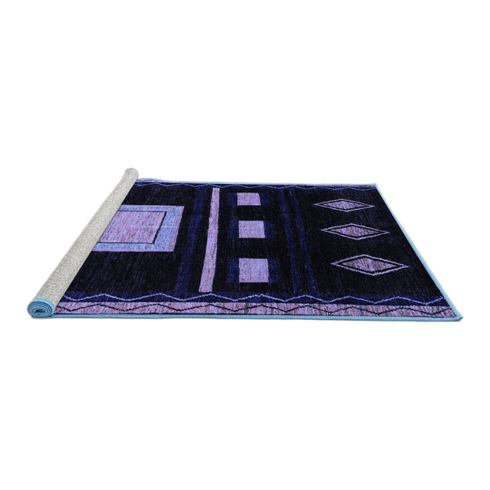 Sideview of Machine Washable Oriental Blue Modern Rug, wshabs1825blu