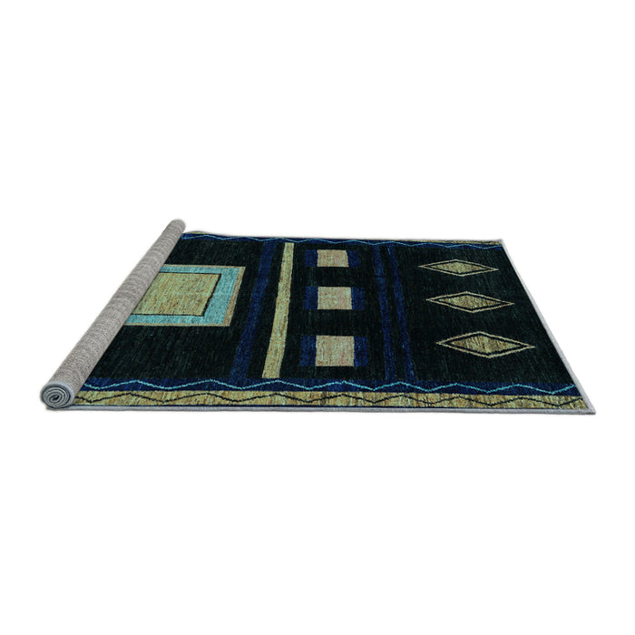 Sideview of Machine Washable Oriental Light Blue Modern Rug, wshabs1825lblu