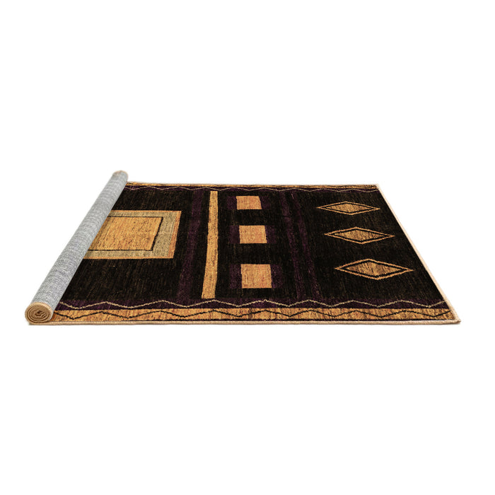 Sideview of Machine Washable Oriental Brown Modern Rug, wshabs1825brn