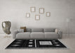 Machine Washable Oriental Gray Modern Rug in a Living Room,, wshabs1825gry