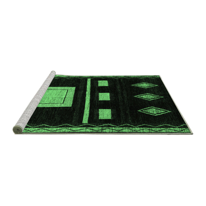 Sideview of Machine Washable Oriental Emerald Green Modern Area Rugs, wshabs1825emgrn