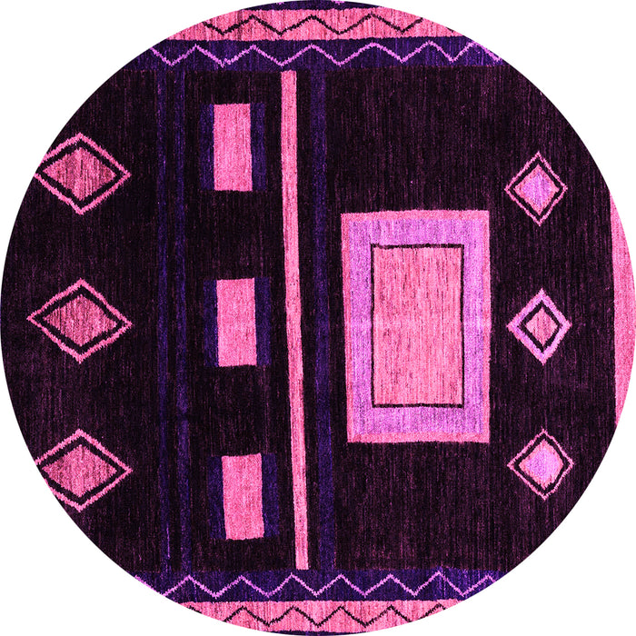 Round Oriental Pink Modern Rug, abs1825pnk