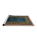 Sideview of Machine Washable Abstract Dark Almond Brown Rug, wshabs1826