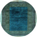 Round Oriental Light Blue Modern Rug, abs1826lblu