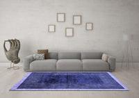 Machine Washable Oriental Blue Modern Rug, wshabs1826blu