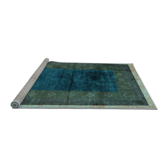 Sideview of Machine Washable Oriental Light Blue Modern Rug, wshabs1826lblu