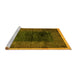 Sideview of Machine Washable Oriental Yellow Modern Rug, wshabs1826yw