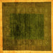 Square Machine Washable Oriental Yellow Modern Rug, wshabs1826yw