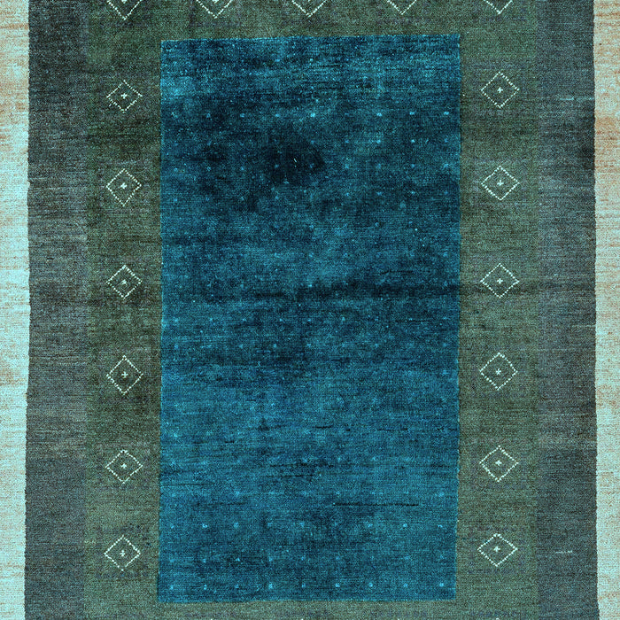 Machine Washable Oriental Light Blue Modern Rug, wshabs1826lblu