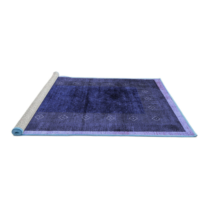 Sideview of Machine Washable Oriental Blue Modern Rug, wshabs1826blu