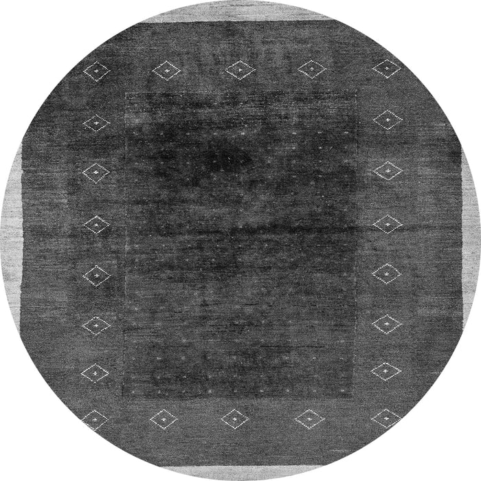 Round Machine Washable Oriental Gray Modern Rug, wshabs1826gry
