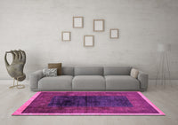 Machine Washable Oriental Pink Modern Rug, wshabs1826pnk