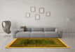 Machine Washable Oriental Yellow Modern Rug in a Living Room, wshabs1826yw