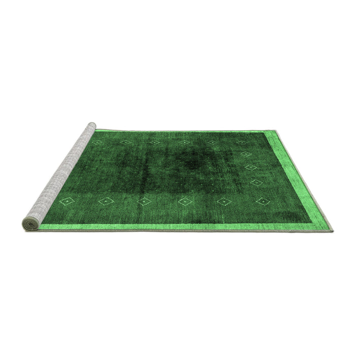 Sideview of Machine Washable Oriental Emerald Green Modern Area Rugs, wshabs1826emgrn