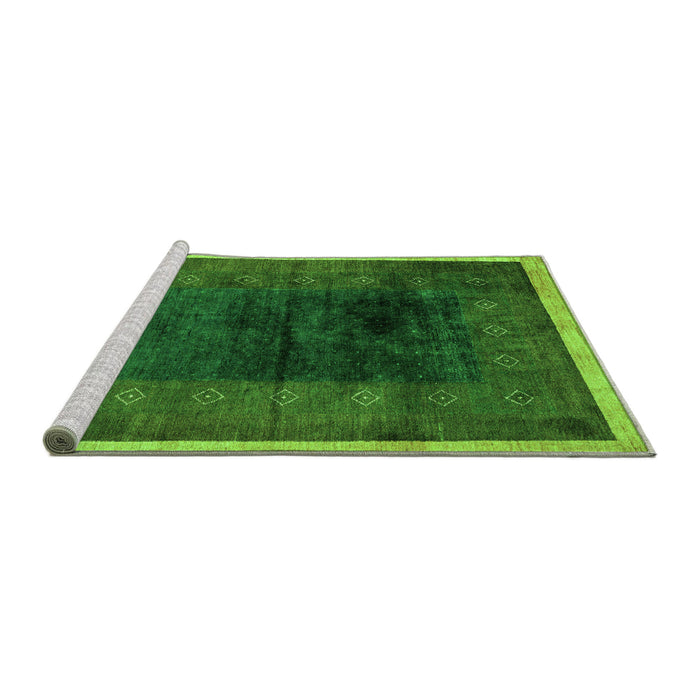 Sideview of Machine Washable Oriental Green Modern Area Rugs, wshabs1826grn