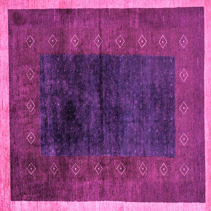 Square Machine Washable Oriental Pink Modern Rug, wshabs1826pnk