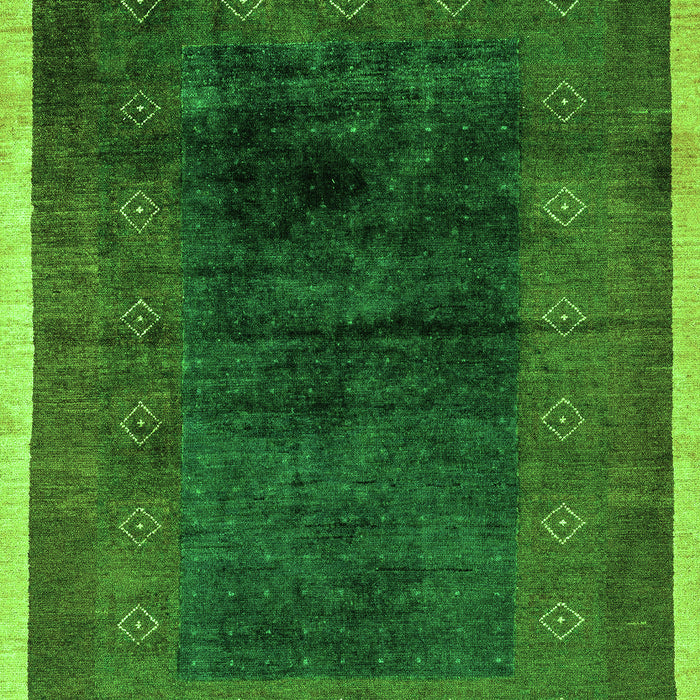 Machine Washable Oriental Green Modern Area Rugs, wshabs1826grn