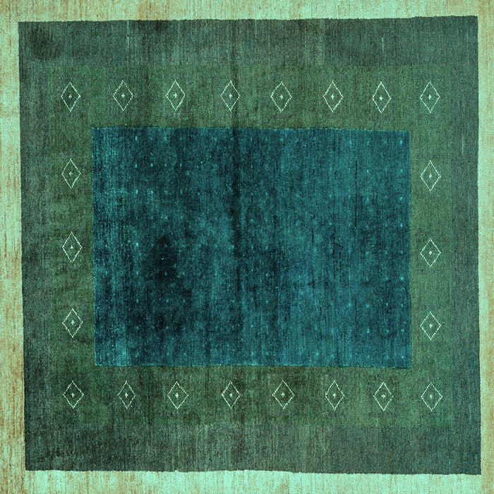 Square Oriental Turquoise Modern Rug, abs1826turq