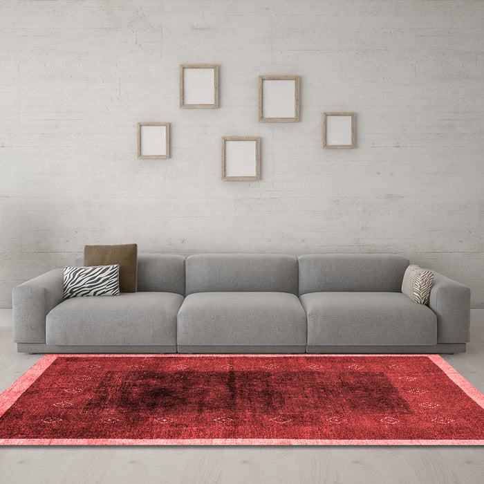 Modern Red Washable Rugs