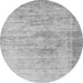 Round Machine Washable Oriental Gray Modern Rug, wshabs1827gry