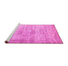 Sideview of Machine Washable Oriental Pink Modern Rug, wshabs1827pnk