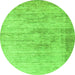 Round Oriental Green Modern Rug, abs1827grn