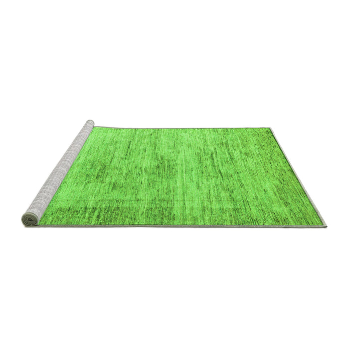 Sideview of Machine Washable Oriental Green Modern Area Rugs, wshabs1827grn