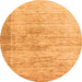 Round Oriental Orange Modern Rug, abs1827org