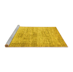 Sideview of Machine Washable Oriental Yellow Modern Rug, wshabs1827yw