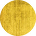 Round Oriental Yellow Modern Rug, abs1827yw