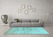 Machine Washable Oriental Light Blue Modern Rug in a Living Room, wshabs1827lblu