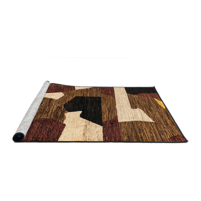 Sideview of Machine Washable Abstract Night Red Rug, wshabs1828