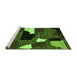 Sideview of Machine Washable Oriental Green Modern Area Rugs, wshabs1828grn