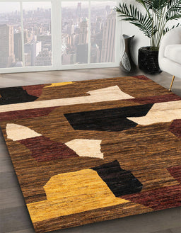 Abstract Red Oriental Rug in Family Room, abs1828