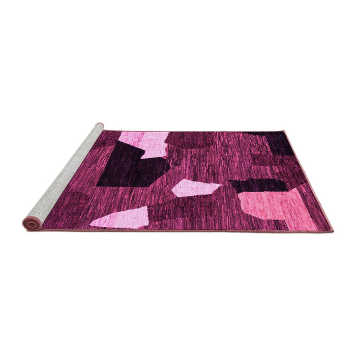 Sideview of Machine Washable Oriental Pink Modern Rug, wshabs1828pnk
