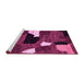 Sideview of Machine Washable Oriental Pink Modern Rug, wshabs1828pnk