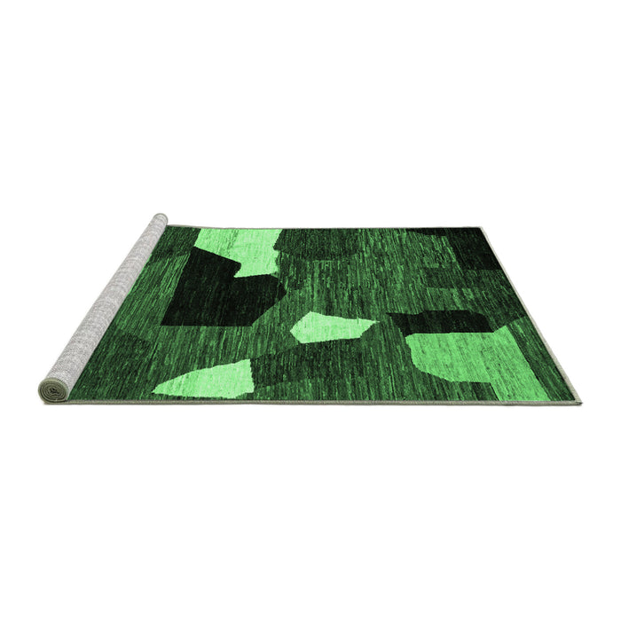 Sideview of Machine Washable Oriental Emerald Green Modern Area Rugs, wshabs1828emgrn