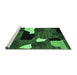 Sideview of Machine Washable Oriental Emerald Green Modern Area Rugs, wshabs1828emgrn