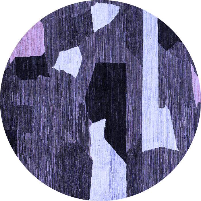 Round Machine Washable Oriental Blue Modern Rug, wshabs1828blu