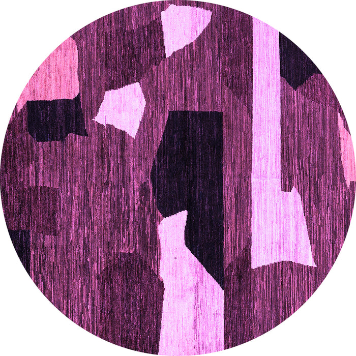 Round Machine Washable Oriental Purple Modern Area Rugs, wshabs1828pur