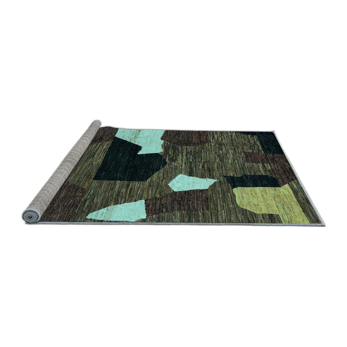 Sideview of Machine Washable Oriental Light Blue Modern Rug, wshabs1828lblu