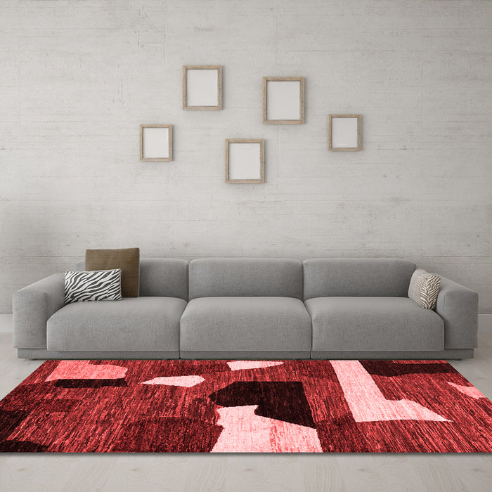 Modern Red Washable Rugs